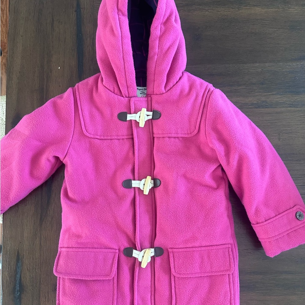 Pink Hooded Toggle Coat